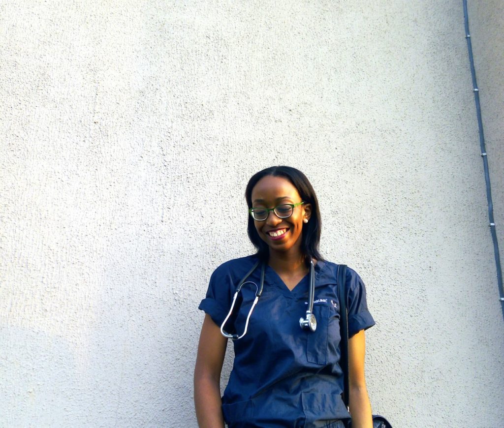 Housemanship In Nigeria (LUTH) Chronicles, Nigerian blogger Cassie Daves in scrubs and stethoscope