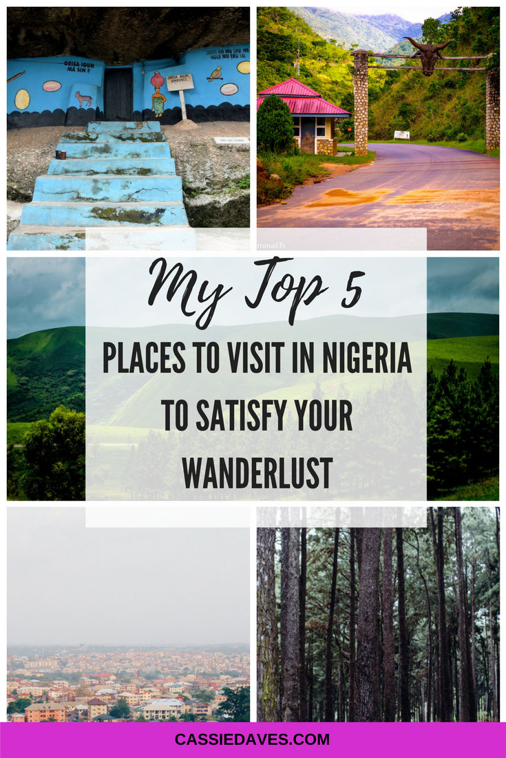 pinterest image of top 5 places to visit in Nigeria