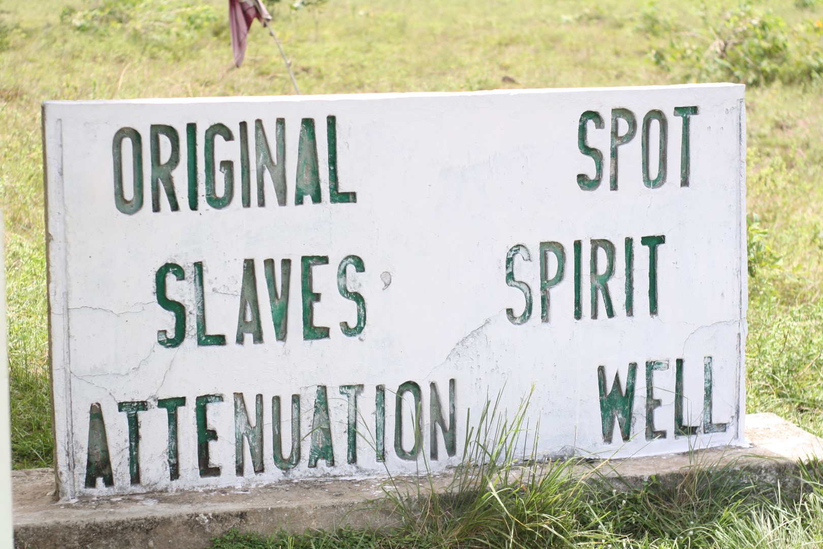sign showing the original spot of the slaves spirit attenuation well in badagry, Lagos