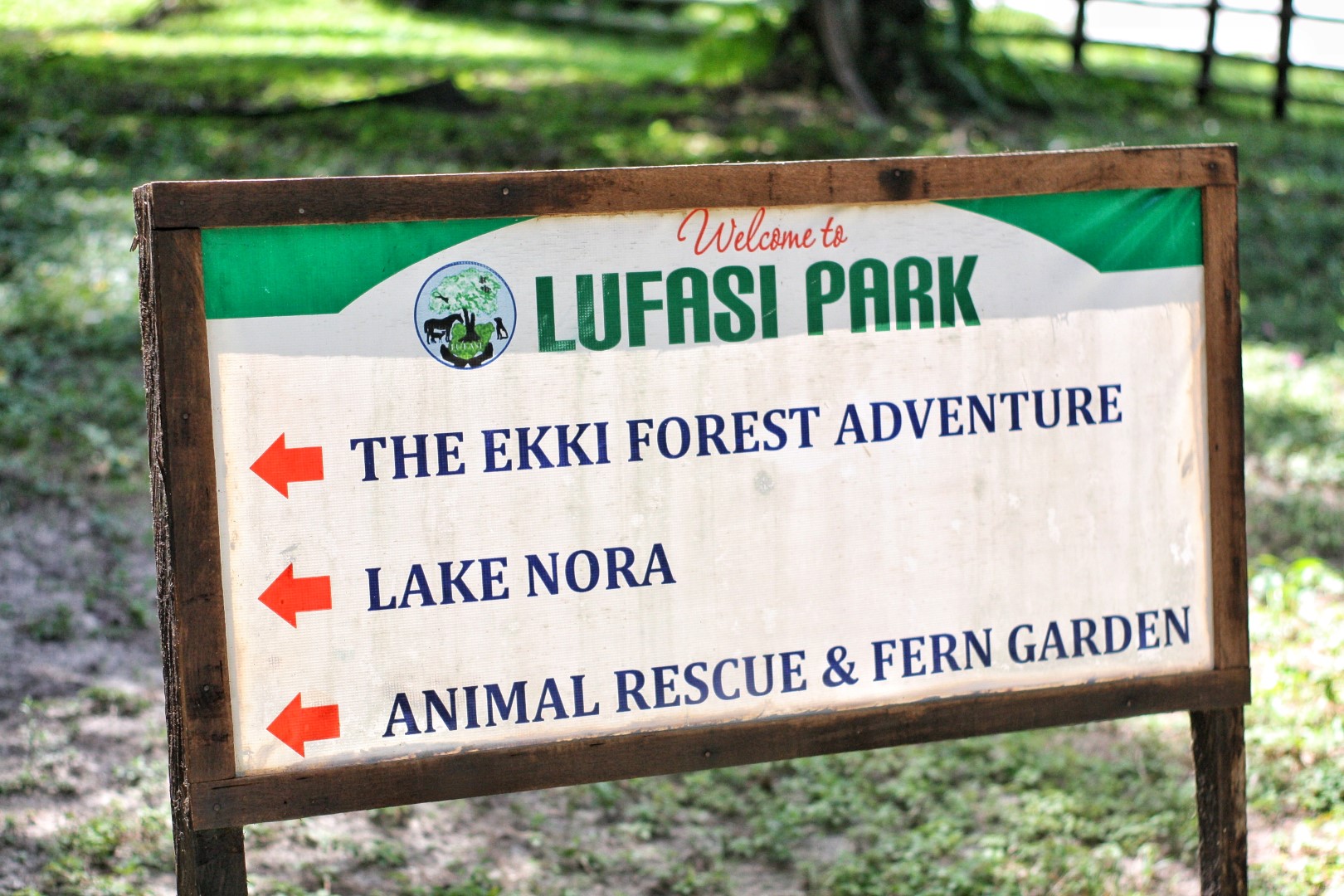 Welcome Sign board at the Lufasi park in Lekki, Lagos