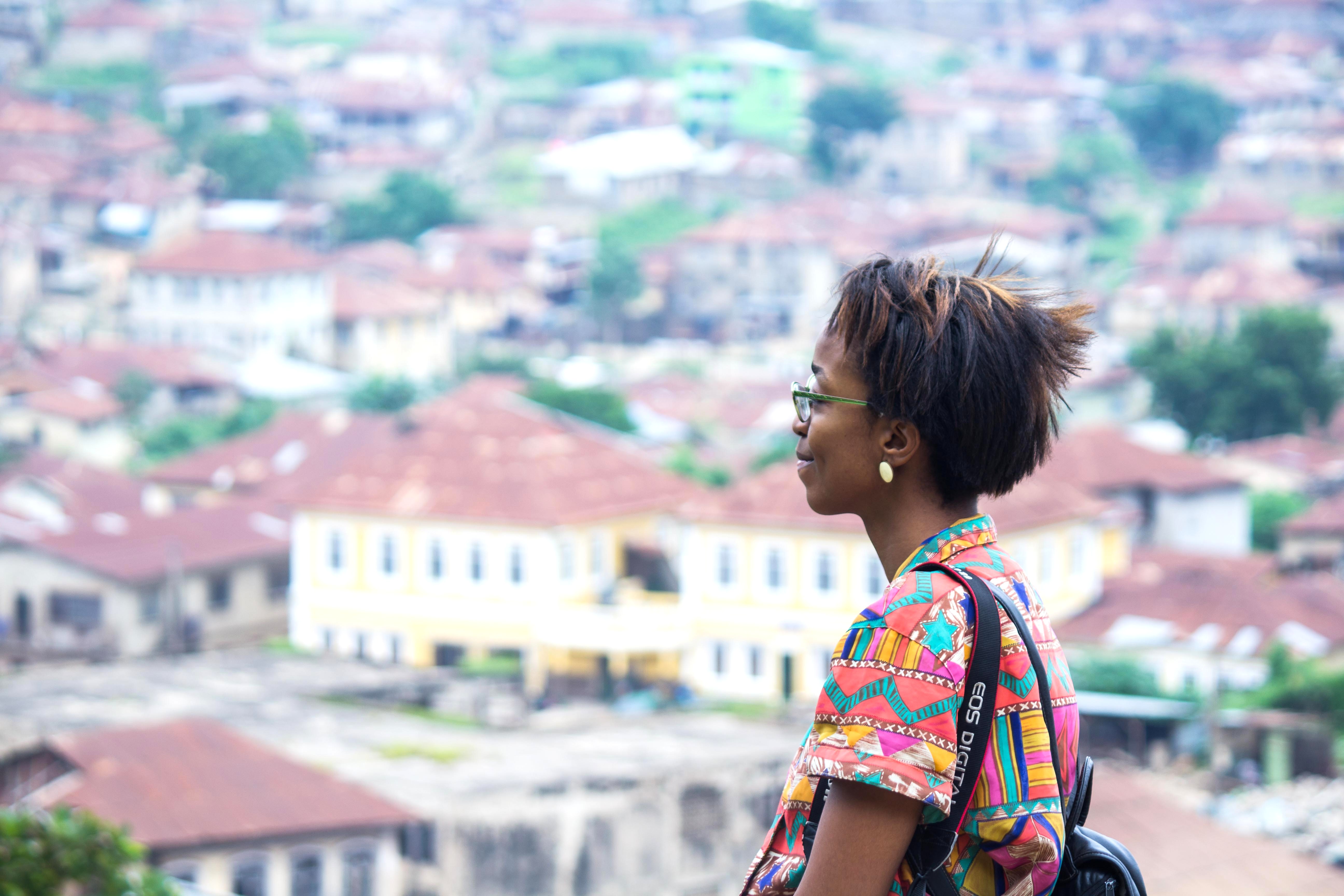 Blogger cassie daves at the olumo rock, places to visit in abeokuta 