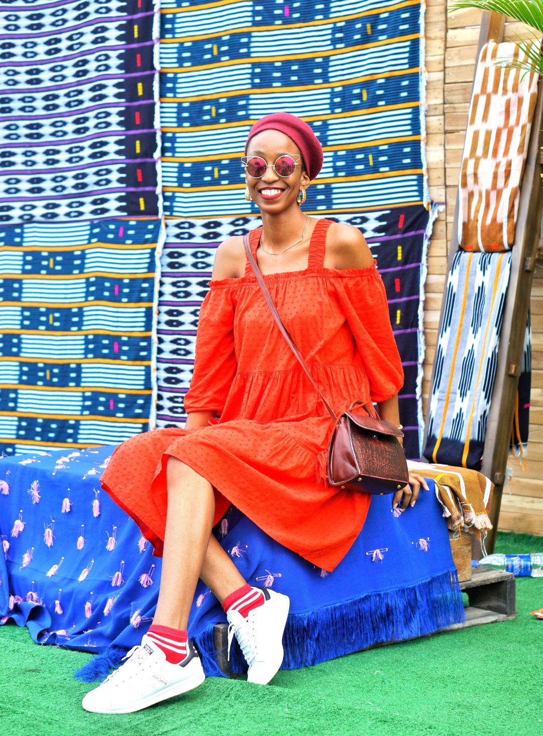 Nigerian blogger Cassie Daves rocking the beret fashion trend