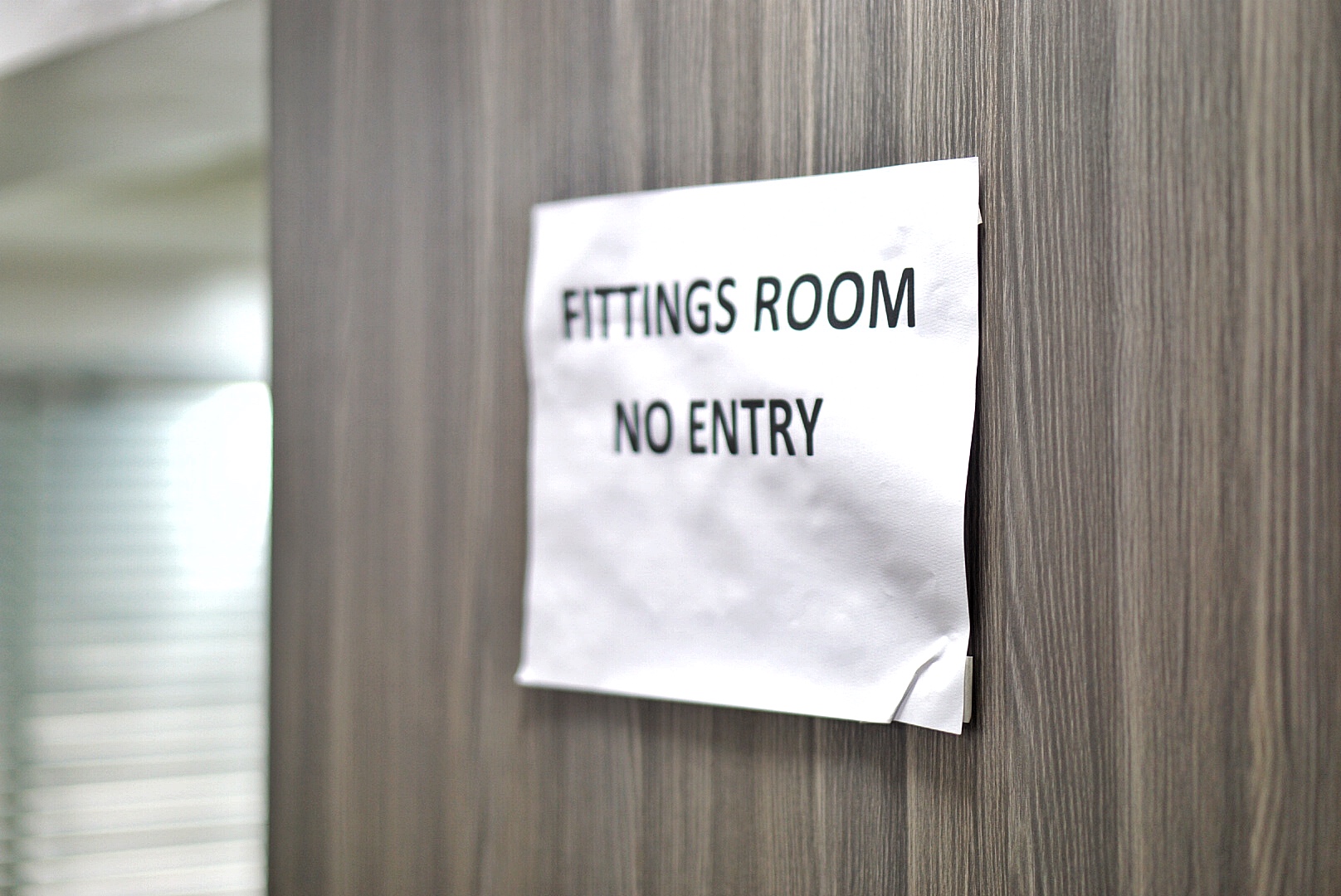 Fitting room no entry sign at gtbank fashion weekend 