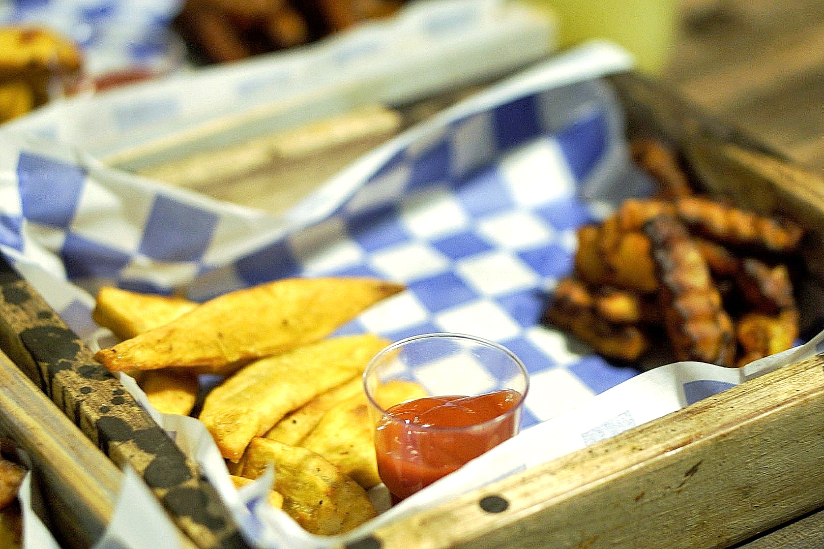 fries and plantain at food shack Lagos