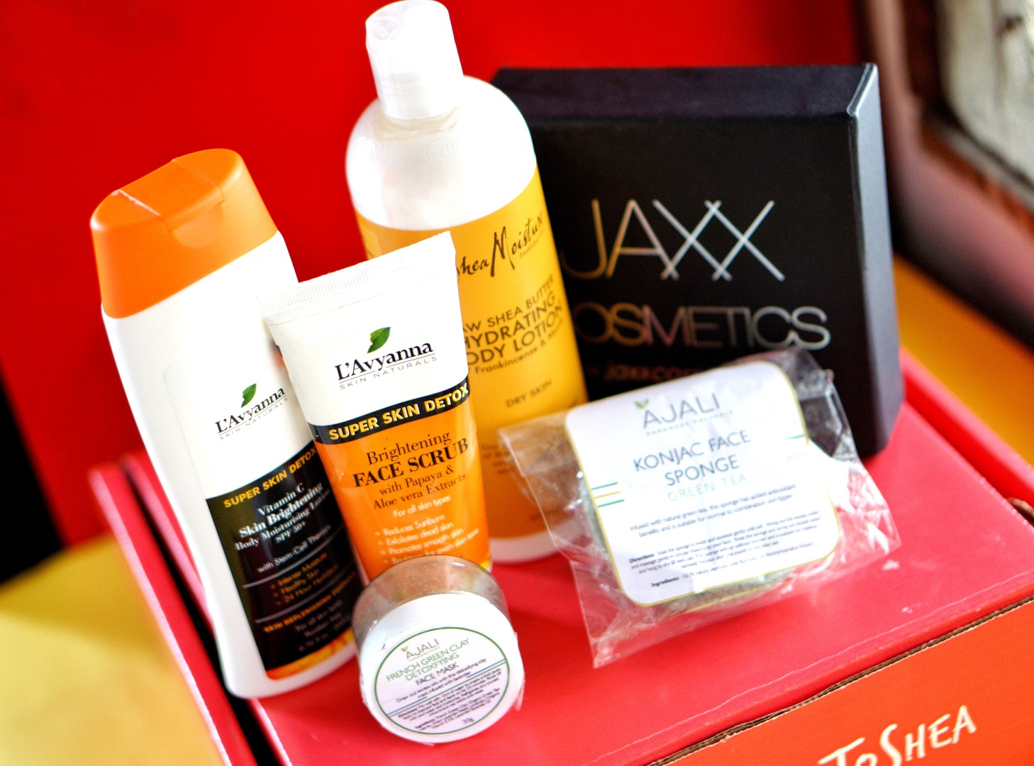 L'avyanna naturals super skin detox, jaxx cosmetics lipsticsk and ajali naturals products