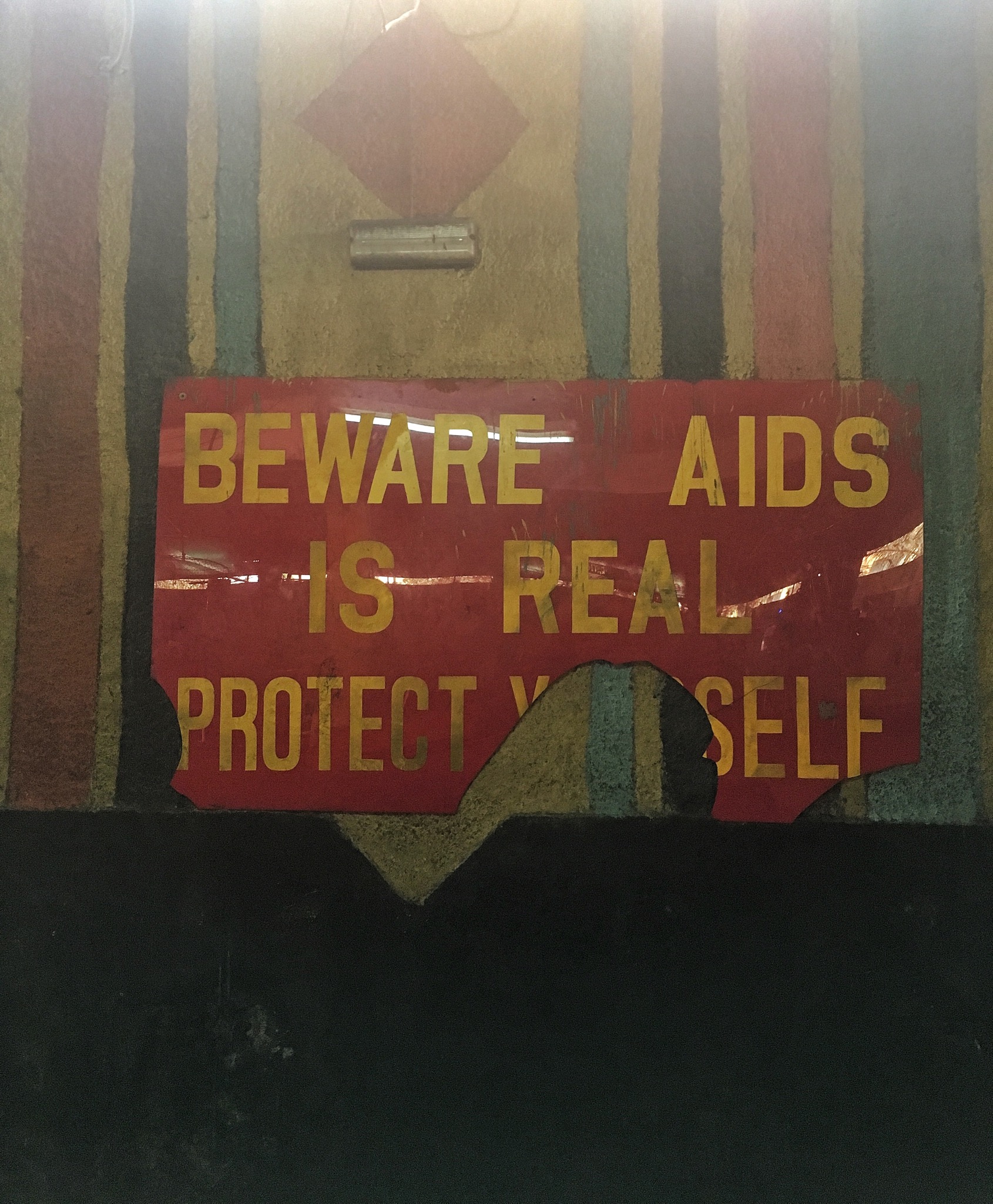 AIDS is real poster at Fela's Shrine in Ikeja, Lagos