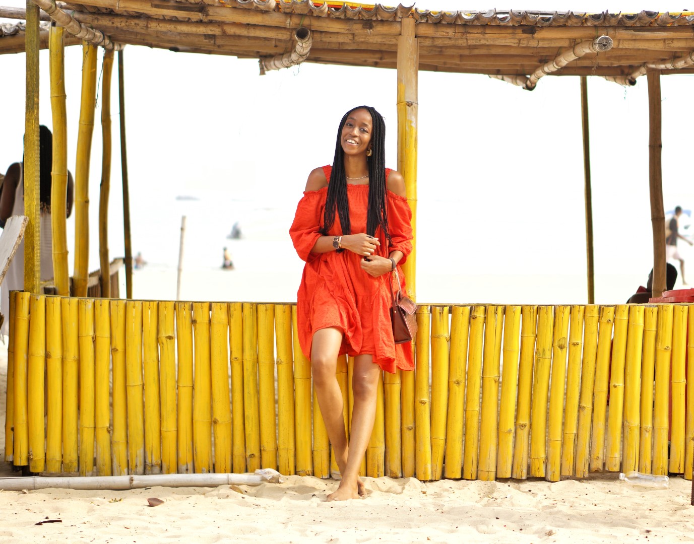 Fashion Blogger Cassie Daves at Tarkwa bay beach