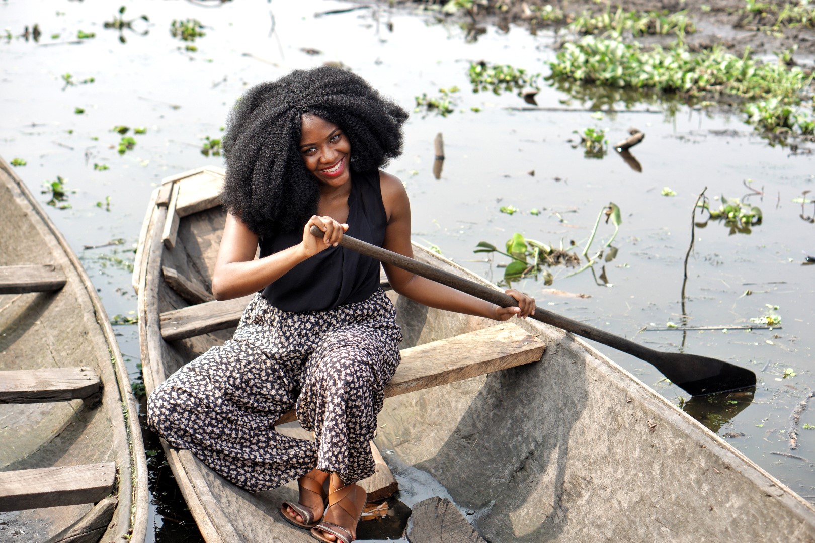 Blogger Alex of nappyhaired at Epe Mangrove in Lagos