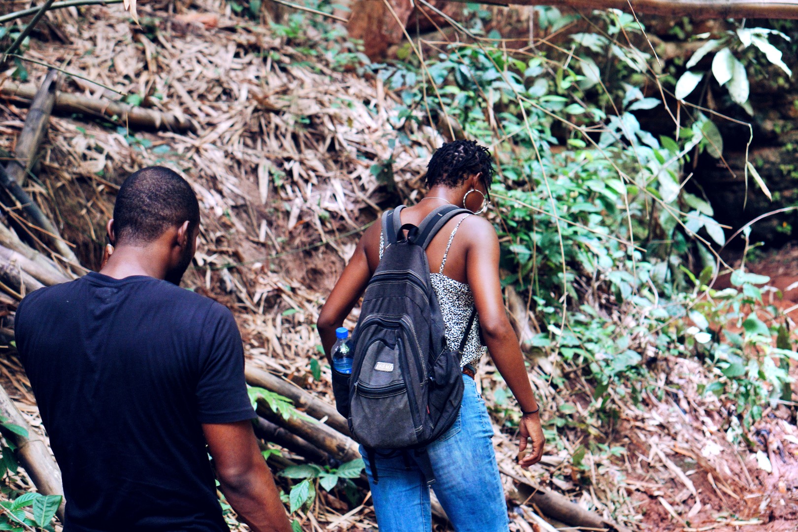 Walking through the Ngwo pine forest to the Ngwo cave and waterfall