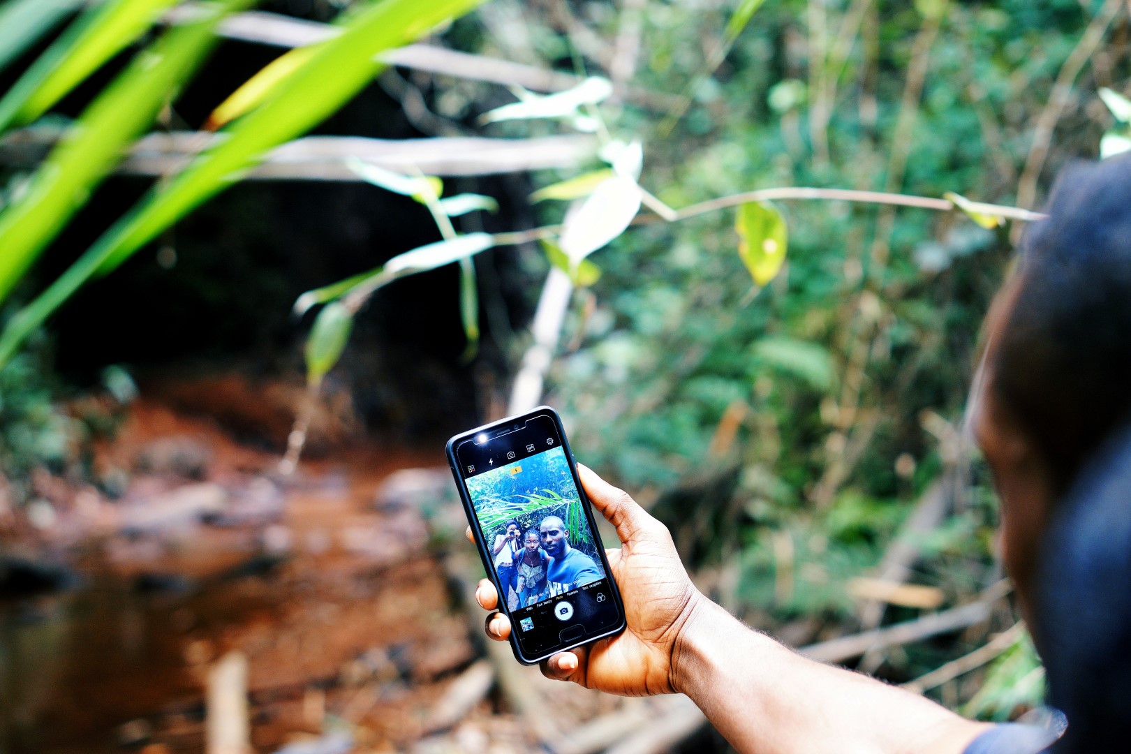 Selfie with the Tecno Camon series at the Ngwo cave and waterfall