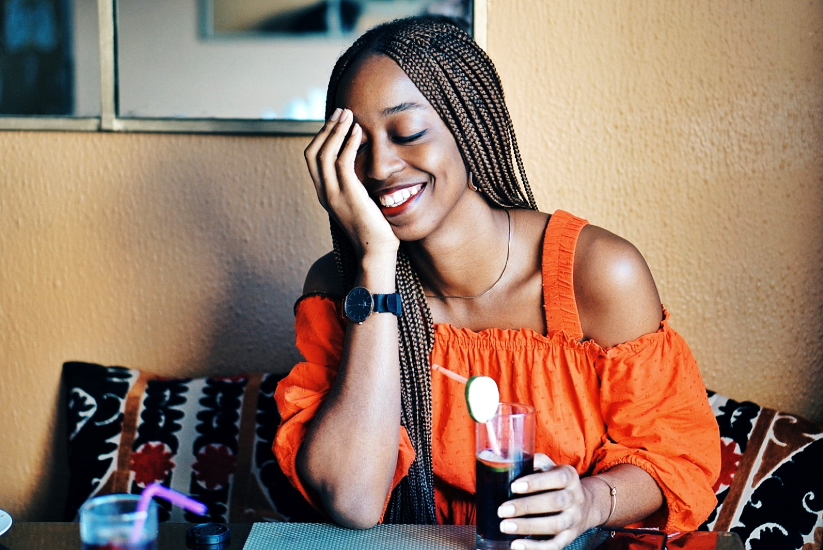 Nigerian blogger Cassie Daves at Gypsy's restaurant lagos