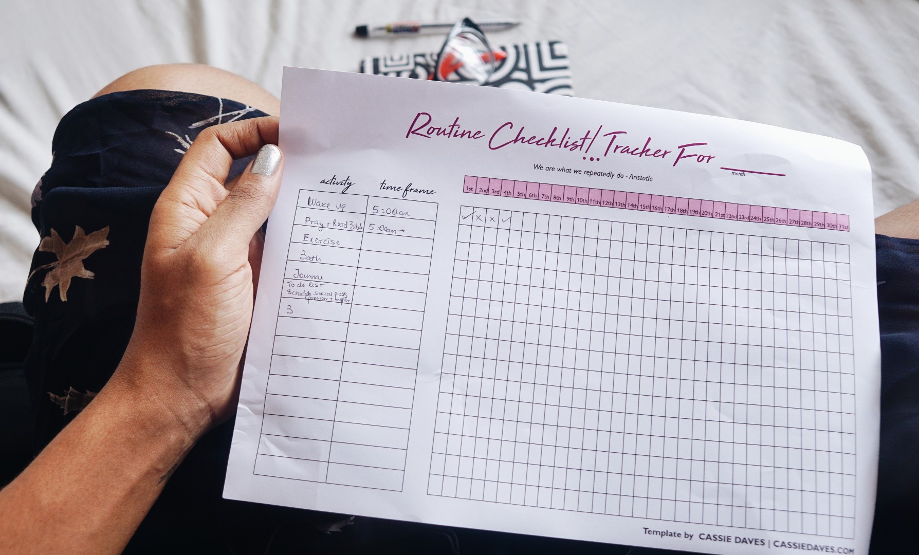 routine habit tracker printable for a productive year cassie daves blog