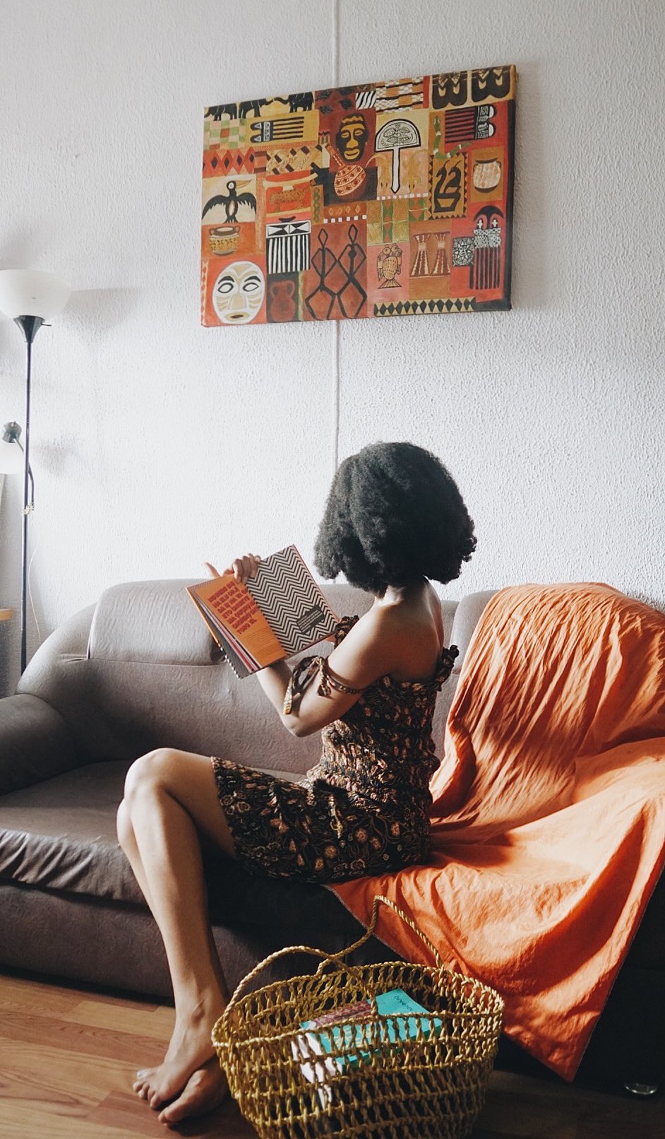 Nigerian lifestyle blogger posing in home office