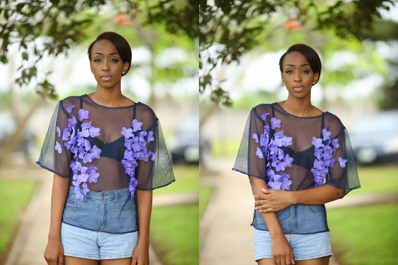 Collaged pictures of Nigerian model Cassie Daves 