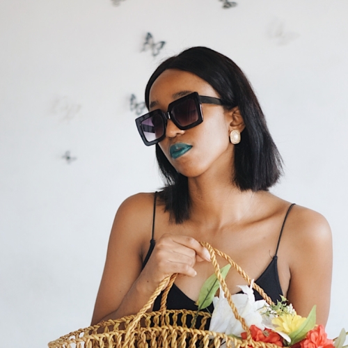 Cassie daves wearing fun lipstick color - jaxx cosmetics mary jade shade