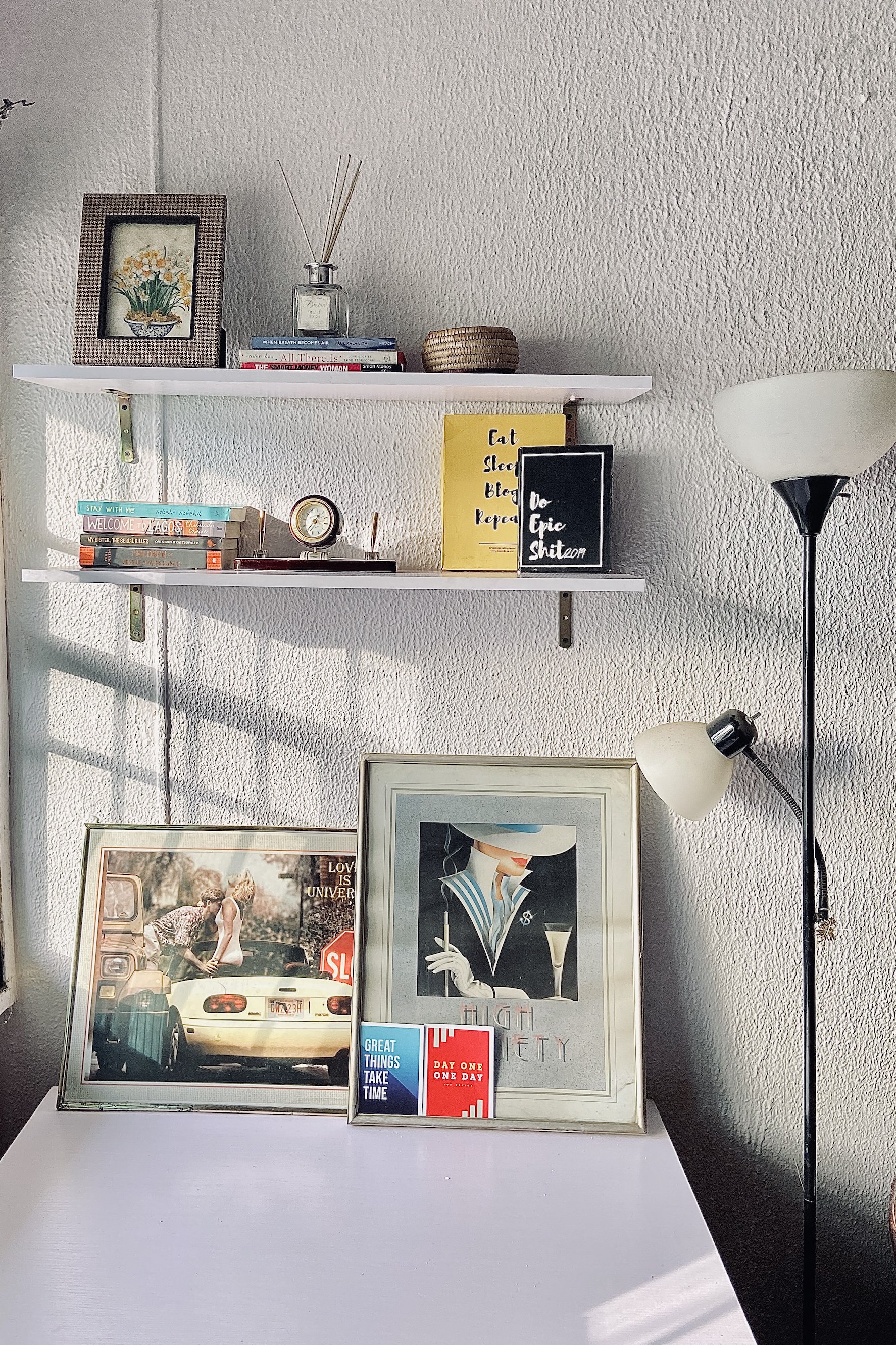 cassie daves home office shelf styling 