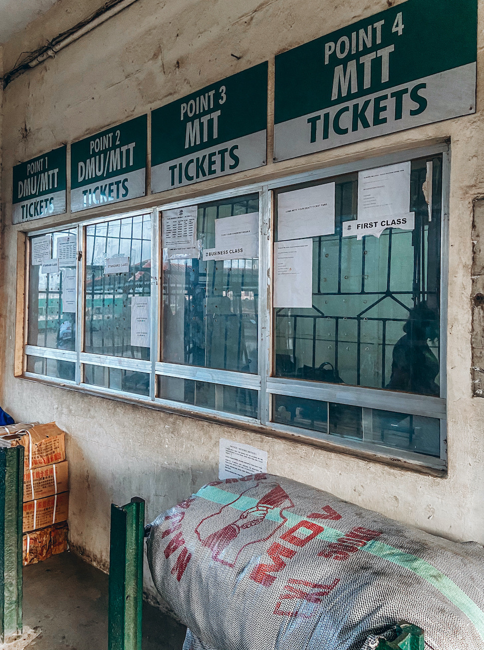 Ticket stand at lagos to ibadan train station
